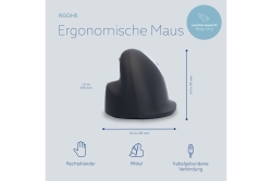 R-Go Maus HE ergonomisch rechts USB mittel schw./silb retail