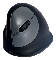 R-Go Maus HE ergonomisch links Bluetooth mittel schw./silb retail