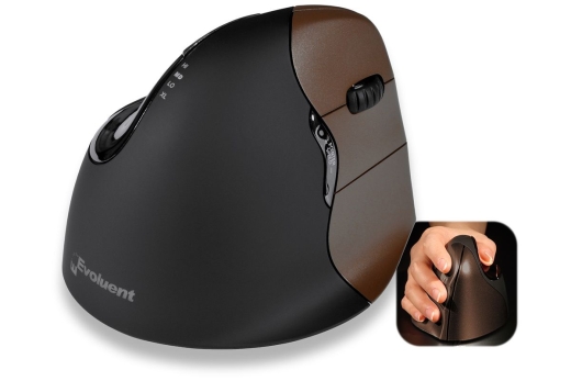 Evoluent Maus VerticalMouse 4 Small Drahtlos bl/brown USB retail