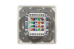 Logilink Cat.6A Anschlussdose, 2x RJ45,weiß, waagerecht