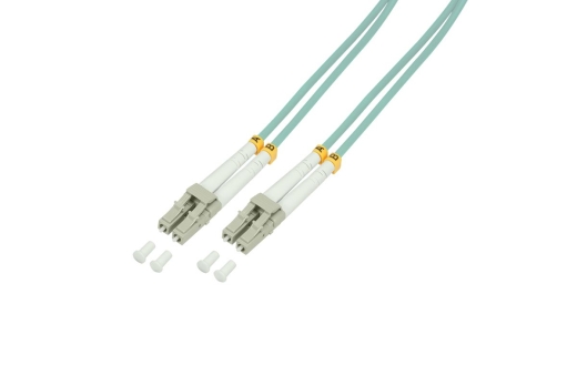 Logilink Glasfaser Patchkabel OM3 50/125Á LC-LC 0,5m türkis