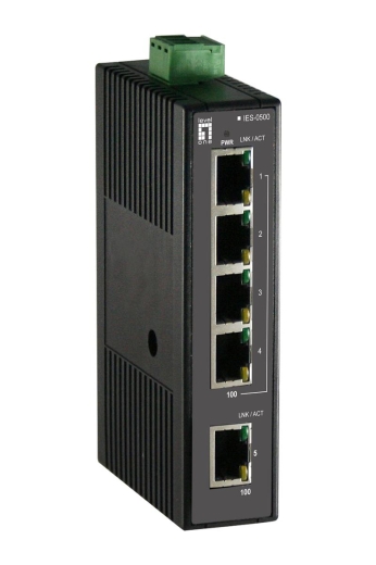 LevelOne Industr.Switch 5xFE+DIN Plastik