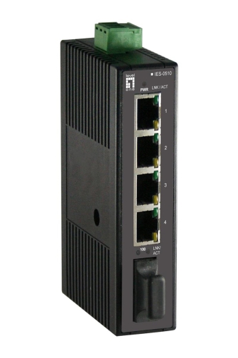 LevelOne Industr.Switch 4xFE/1xSC MM 2km +DIN Plastik