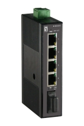 LevelOne Industr.Switch 4xFE/1xSC MM 2km +DIN Plastik