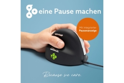 R-Go Maus HE ergonomisch links USB mittel schw./silb retail
