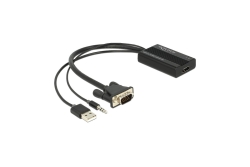 DELOCK VGA Adapter D-Sub15 +Audio -> HDMI A St/Bu
