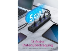Hub 13-Port IcyBox USB 3.0 IB-AC6113 mit USB Ladeanschluss