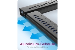 Hub 13-Port IcyBox USB 3.0 IB-AC6113 mit USB Ladeanschluss