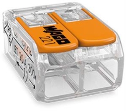 WAGO Verbindungsklemme 2polig Compact mit Hebel transparent