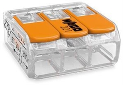 WAGO Verbindungsklemme 3polig Compact mit Hebel transparent
