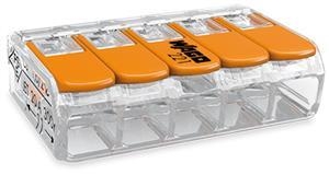WAGO Verbindungsklemme 5polig Compact mit Hebel transparent