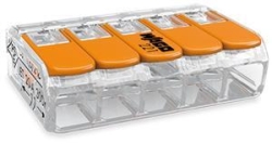 WAGO Verbindungsklemme 5polig Compact mit Hebel transparent