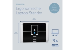R-Go Laptopständer 10-22 Max.5KG Riser schwarz