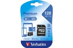SD MicroSD Card 128GB Verbatim SDXC Premium Class10 + Adapte retail