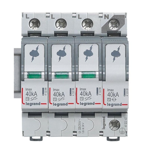 LEGRAND Überspannungsableiter 412247 SPD T2 40KA 3P+N NR 4M
