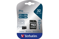 SD MicroSD Card 32GB Verbatim SDHC Pro Class 10 + Adapter retail