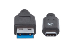 MANHATTAN USB Kabel 3.1 C -> A St/Bu 1.00m schwarz