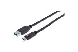 MANHATTAN USB Kabel 3.1 C -> A St/Bu 1.00m schwarz