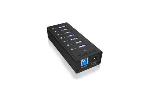 Hub 7-Port IcyBox USB 3.0 IB-AC618 Aluminium Gehäuse