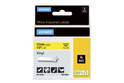 DYMO Rhino Band Vinyl 12mmx5.5m schwarz->gelb