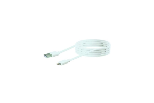 Schwaiger USB Kabel 2.0 Apple Lightning 2m Flachkabel Weiß