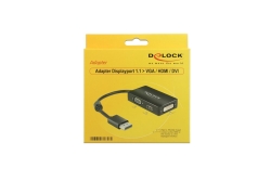 DELOCK Displayport Adapter DP -> D-Sub15/HDMI/DVI St/Bu sw