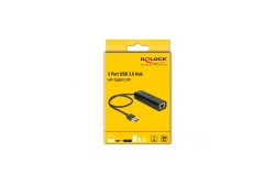 DELOCK USB-HUB 3-Port USB3.0, +1x Gigabit LAN