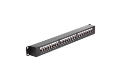 DELOCK 19 Patchpanel 24-Port Cat6 geschirmt schwarz