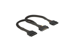 DELOCK Stromkabel SATA 15pin -> 2x SATA 15pin Bu/St 0.25m