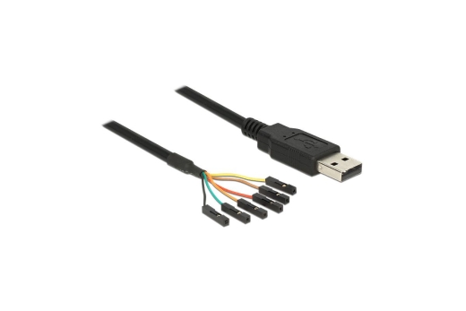 DELOCK USB Kabel TTL 6Pin Pinheader -> A Bu/St 1.80m