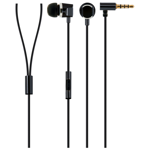 Schwaiger Headset In-Ear eckig Metall Schwarz vergoldet