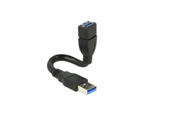 DELOCK USB3.0 Verl. A -> A St/Bu 0.15m schwarz ShapeC
