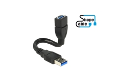 DELOCK USB3.0 Verl. A -> A St/Bu 0.15m schwarz ShapeC