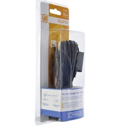 Schwaiger TAE Kabel TAE-N auf RJ11 6P4C 10m Schwarz