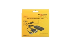 DELOCK VGA Adapter D-Sub15 + USB -> HDMI St/St/Bu