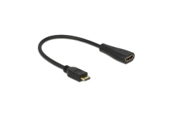 DELOCK HDMI Kabel Ethernet A -> mini C Bu/St 0.23m