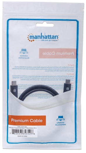 MANHATTAN USB Kabel 3.1 C -> C St/St 1.00m 3 A schwarz