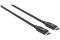 MANHATTAN USB Kabel 3.1 C -> C St/St 1.00m 3 A schwarz