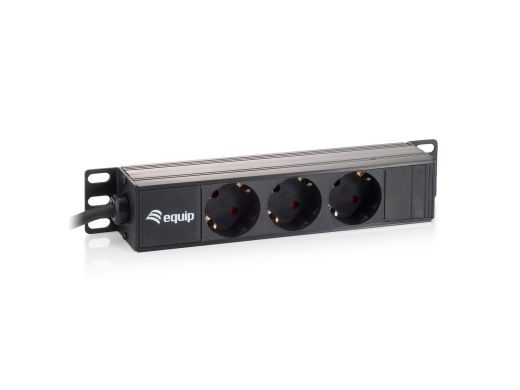 Equip 10 Steckdosenleiste 3xSchuko->St.90° sw. Alu.