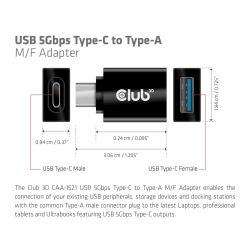 Club3D Adapter USB 3.1 Typ C > USB 3.0 Typ A St/Bu retail