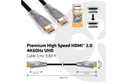 Club3D HDMI-Kabel A -> A 2.0 High Speed 4K60Hz UHD 3 Meter retail