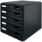 5293 Schubladenset Post-Set - A4/C4, 5 halboffene Schubladen, schwarz/schwarz