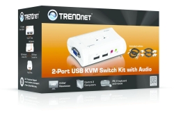 TRENDnet KVM 2-Port USB Switch Kit mit Audio