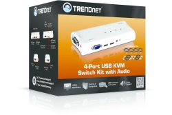 TRENDnet KVM 4-Port USB Switch Kit mit Audio