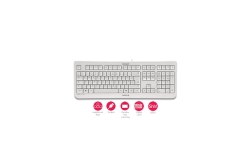 CHERRY KC1000 Tastatur Wired CH 1.80m weiß/grau