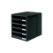 Schublabdenbox SCHRANK-SET - A4/C4, 5 offene Schubladen, schwarz