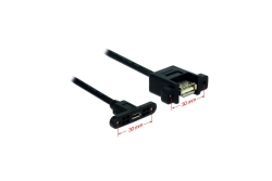 DELOCK USB Kabel A -> Micro-B Bu/Bu 0.25m Einbau
