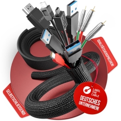 LTC Kabelschlauch Pro Cable Tube 25m zum Bündeln&Ordnen schw