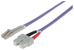 INTELLINET LWL Anschlusskabel LC/SC 1m Multimode OM4 lila