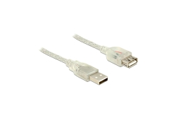 DELOCK USB Verl. A -> A St/Bu 1.00m transparent